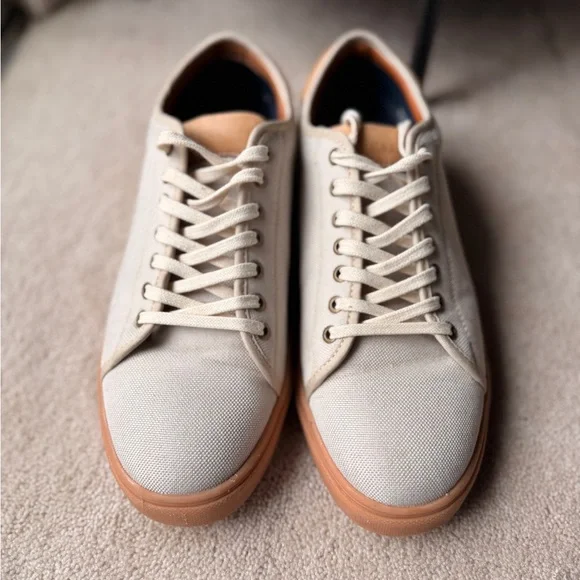 Portland Leather - Patina Canvas & Leather Low Top Sneakers 9.5 Tan & Brown - Picture 2 of 7